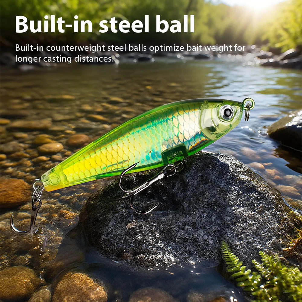

Hanlin 7cm/8g Minnow Fishing Lure Artificial Wobbler Bionic Hard Crank Bait Swimbait Fish Crankbait Floating Bass Tackle