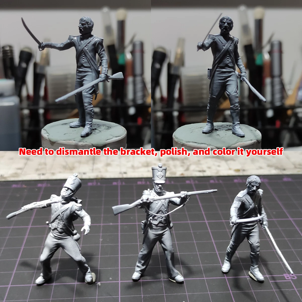 1/35 1/48 1/72 Modellbausatz 3D-Harz Miniatur-Soldatenfiguren Diorama Unbemalte Französische Gendarmen Revolution DIY – Detail 13
