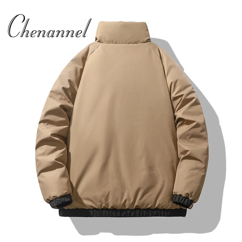 Winter Parkas Men Solid Color Thick Stand Collar Fashion Youthful Vitality Warm Jackets Male Loose Streetwear Outwear Coats Man