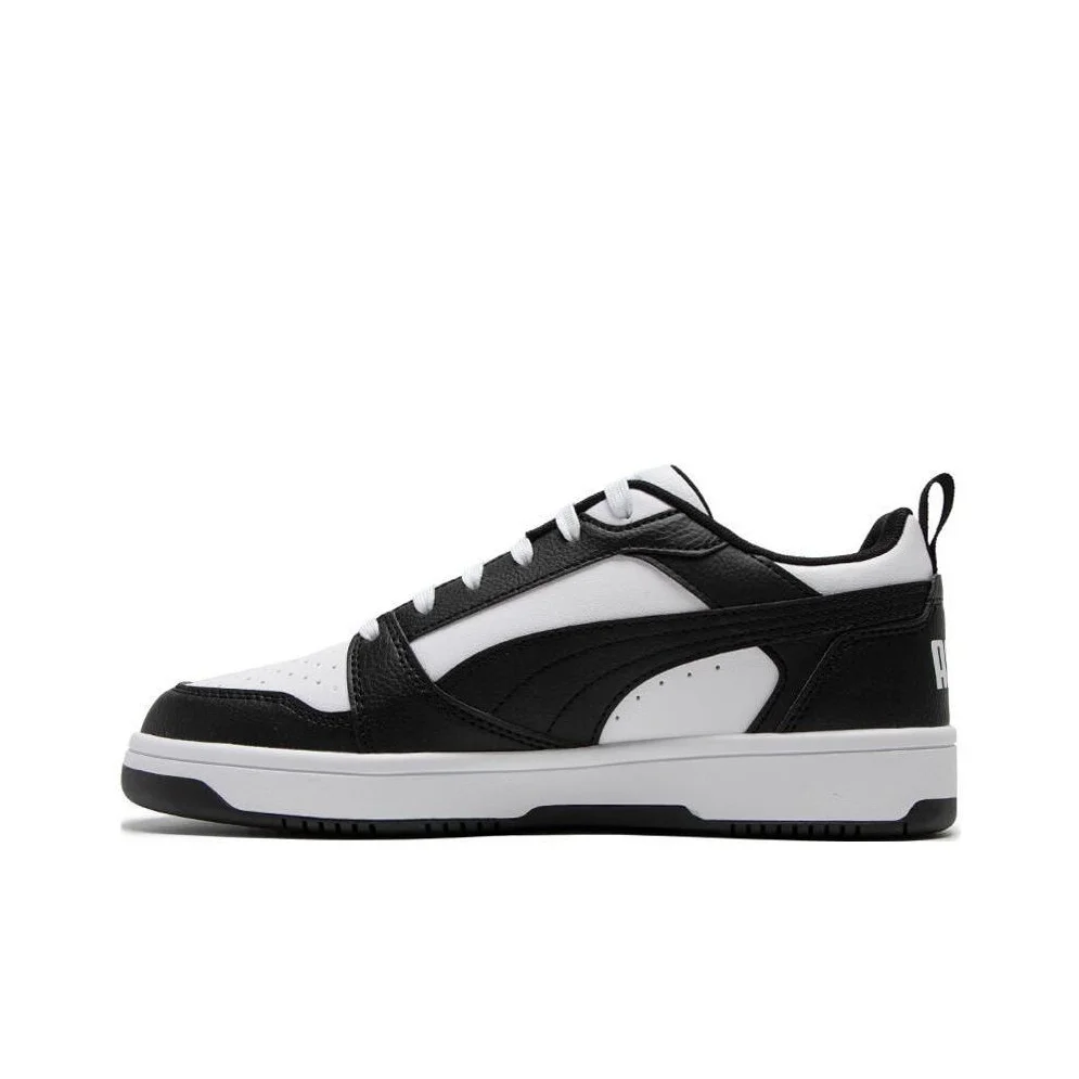 puma-rebound-v6-breathable-low-top-skateboard-shoes-unisex-white-black-392328-01