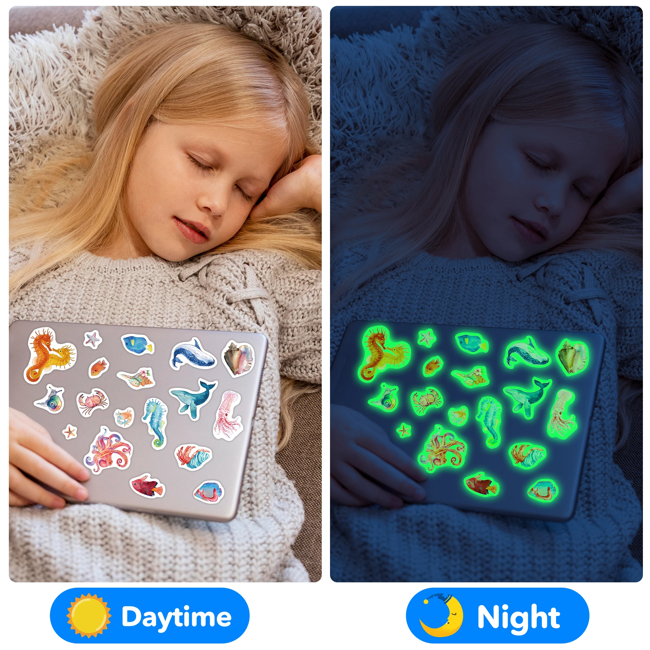 ملصقات زجاجة مياه تتوهج في الظلام، 156 قطعة من ملصقات الفينيل المقاومة للماء لتزيين حافظة الهاتف على لوح التزلج #4