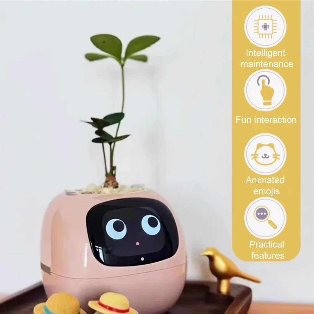 

Smart Planter,Endless Fun Over 49 Rich Expressions,7 smart sensors,AI Chips Make Raising Plants Mini Flower Pot Fun Plant Robot