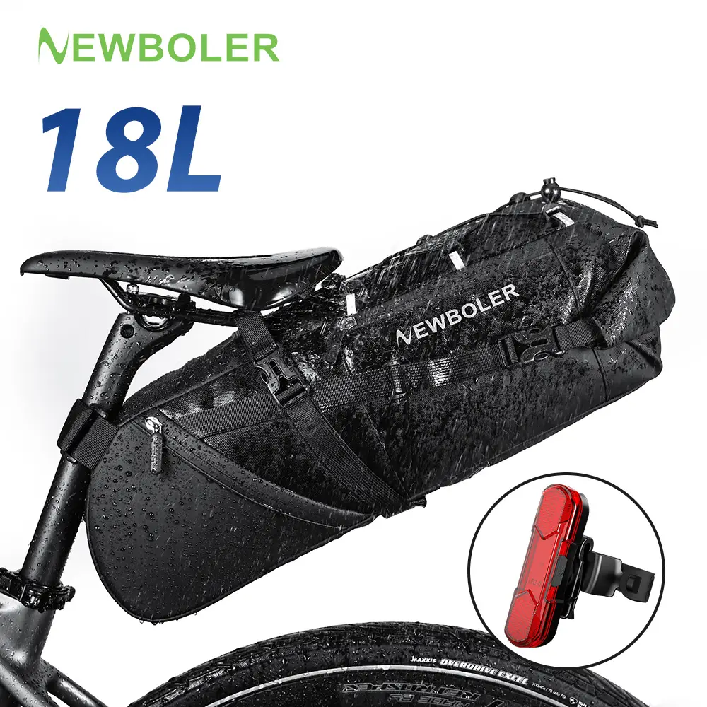 NEWBOLER 18L 자전거 안장 가방 방수 MTB 도로 자전거 대용량 사이클링 가방 Foldabe 테일 리어 백 트렁크 액세서리