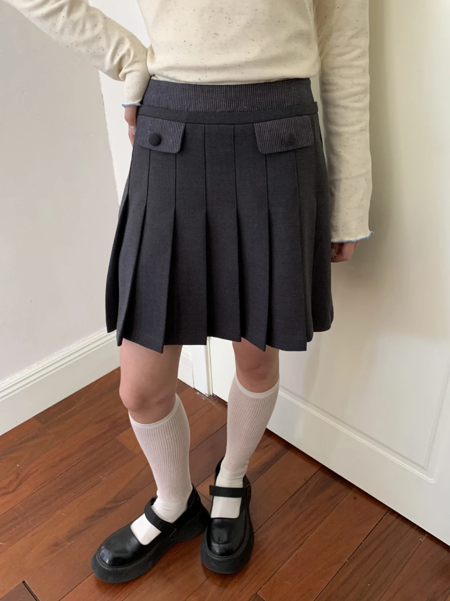 

Юбка-карандаш с высокой талией и плиссировкой для женщин, универсальная, стройнящая, А-силуэт, из смесовой полиэстеровой ткани