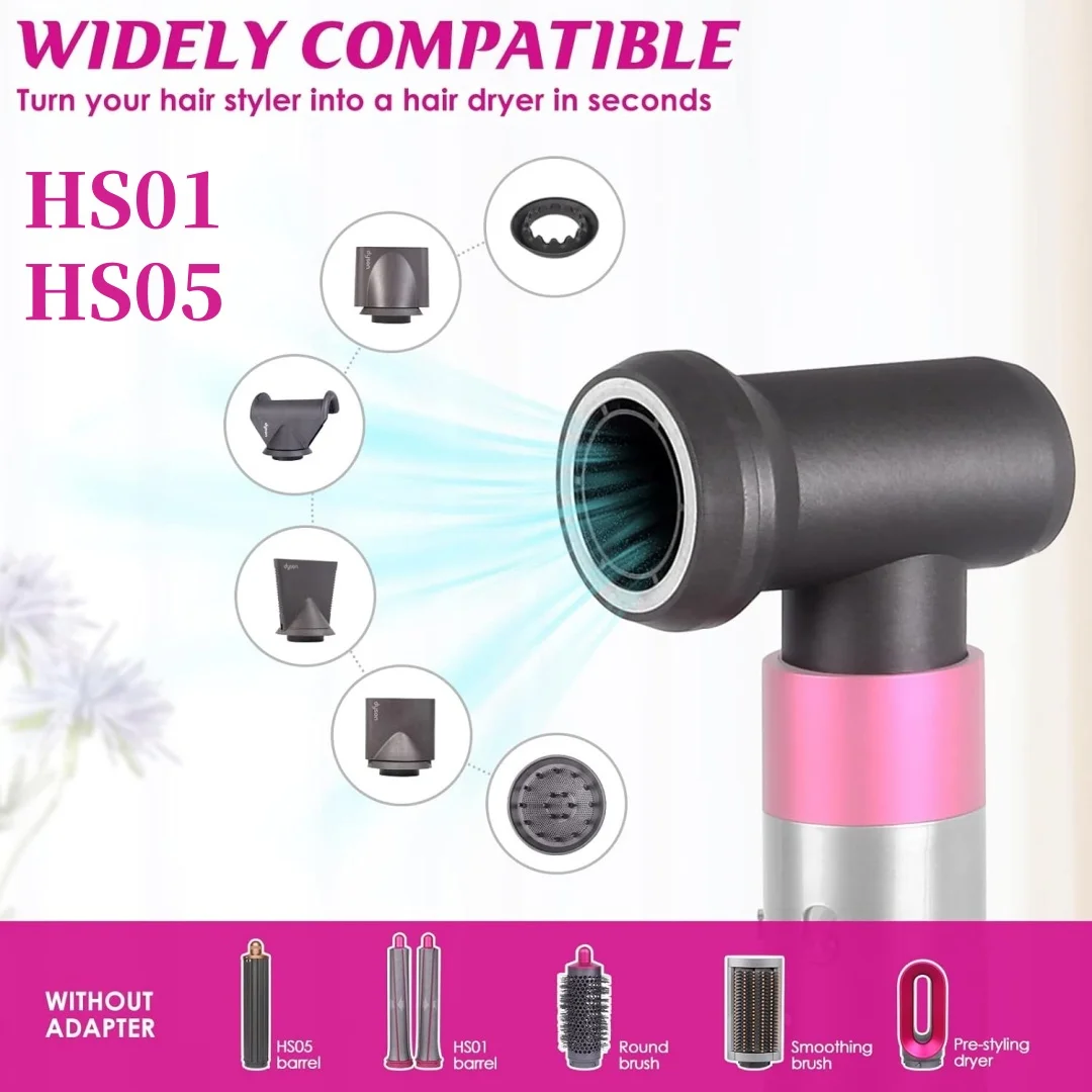 Professional Concentrator and Adapter Kit for Dyson HS01 HS05 Airwrap Styler, for Curling Iron Converting to Hair Dryer