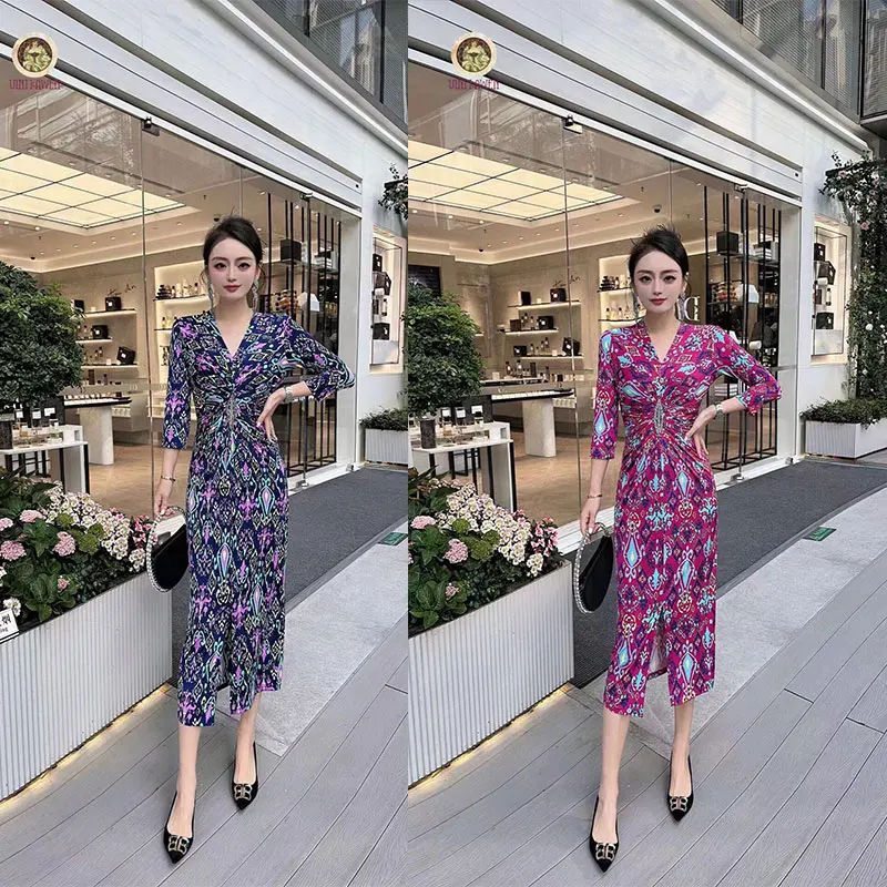 Fashionable and elegant printed design dress with exclusive style, noble and slimming women's clothing, high-qualit #S-F 23096