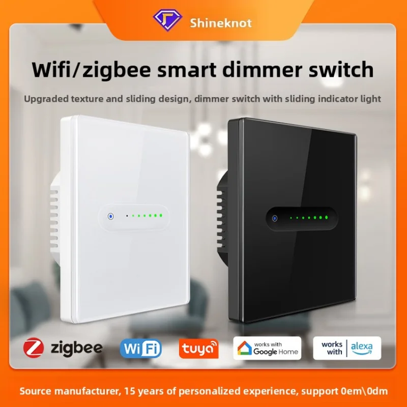 

Tuya Wifi Zigbee Intelligent Touch Switch App Remote Control Voice Control Glass Panel 86 Type Eu Intelligent Dimming Switch
