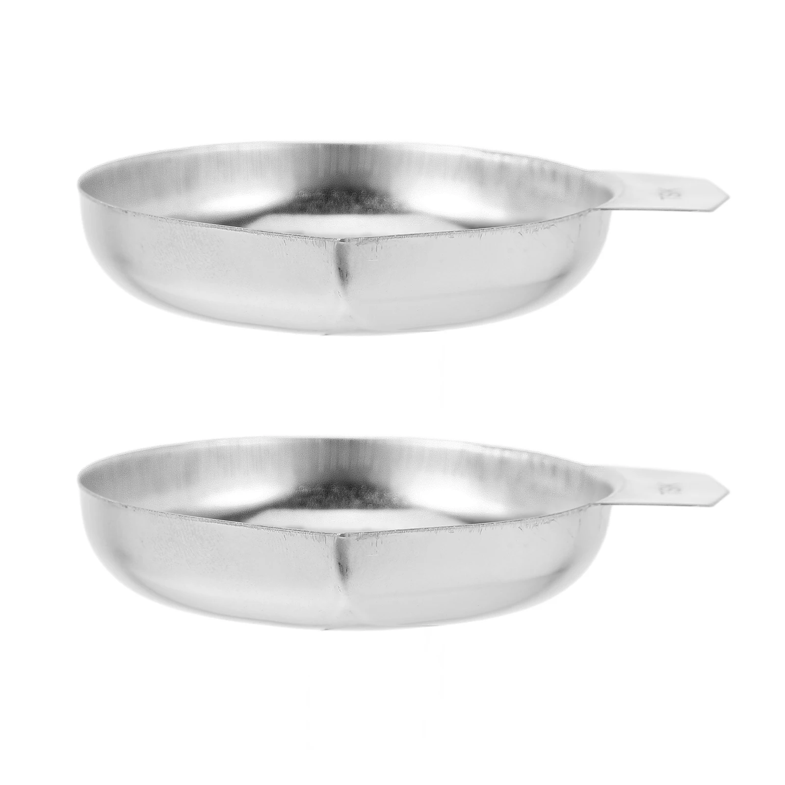 2pcs Stainless Steel Scale Pan Electronic Weighing Tray Kitchen Jewelry Tool Small Size Round Edge Smooth Surface