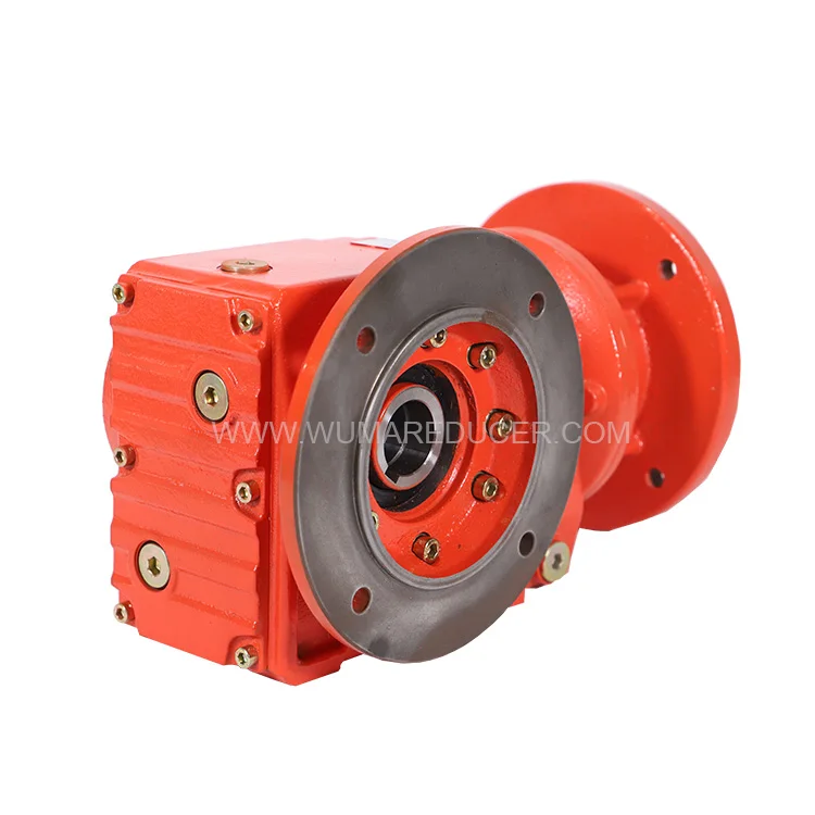 High Standard  WK Series Helical Bevel Speed Reducer Gearbox CE ISO9001 Certification Iron Casting Housing Electric Motor
