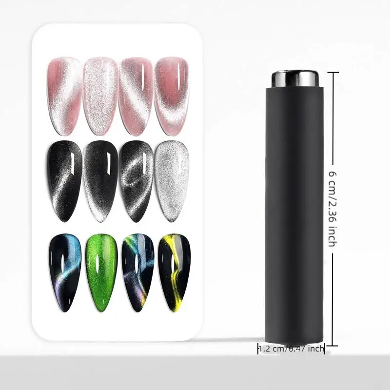 1Pc ネイル磁気スティックキャッツアイシリンダーネイル磁気スティック超強力ジェルポリッシュマグネットペン保護カバー付きネイルツール
