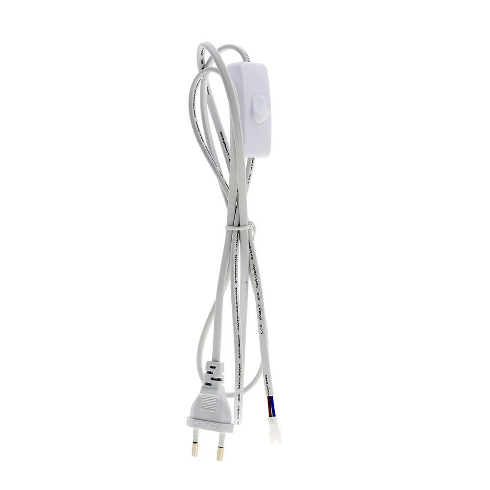 Power Wire with Switch 220-240V Connector Electrical Cords 1M Power Supply Extension Cable for LED Bar Light / Strip Light