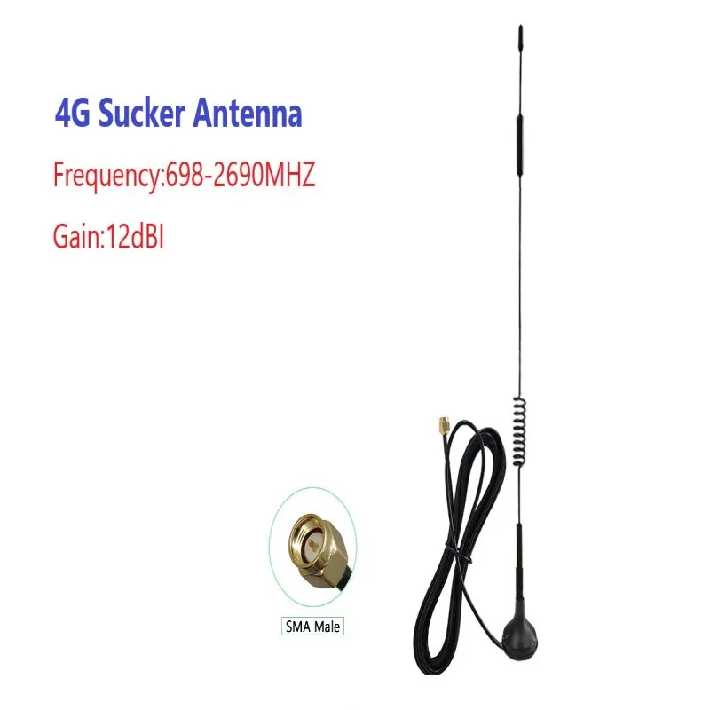 5 Stück/Sets 12dBi 4G Saugnapf-Antenne SMA Stecker 698~2690MHz Magnetfuß IOT Signalverstärker Drahtloser Repeater – Detail 5