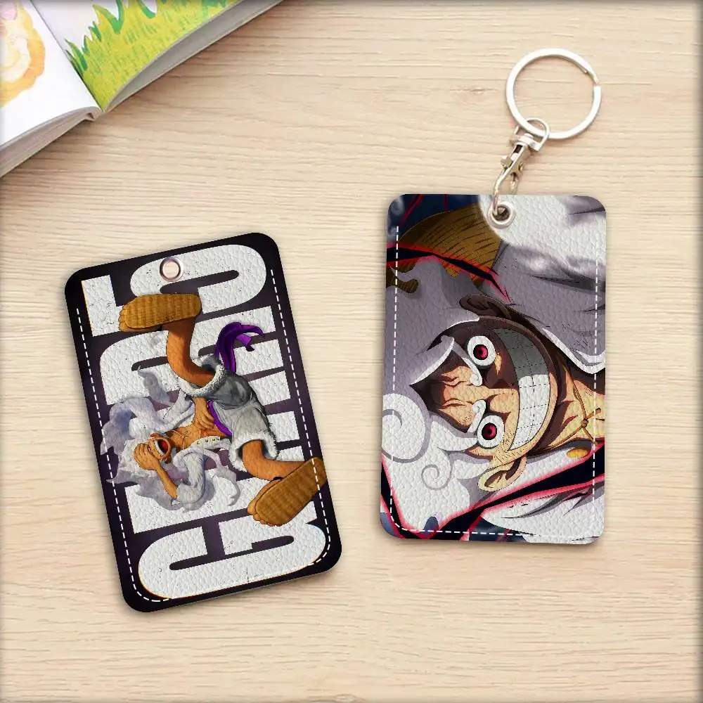 Llavero de One Piece con Luffy Gear 5, Porta Tarjetas, Anillo para Llaves, para Tarjetas de Crédito, Identificación, Autobús y Banco