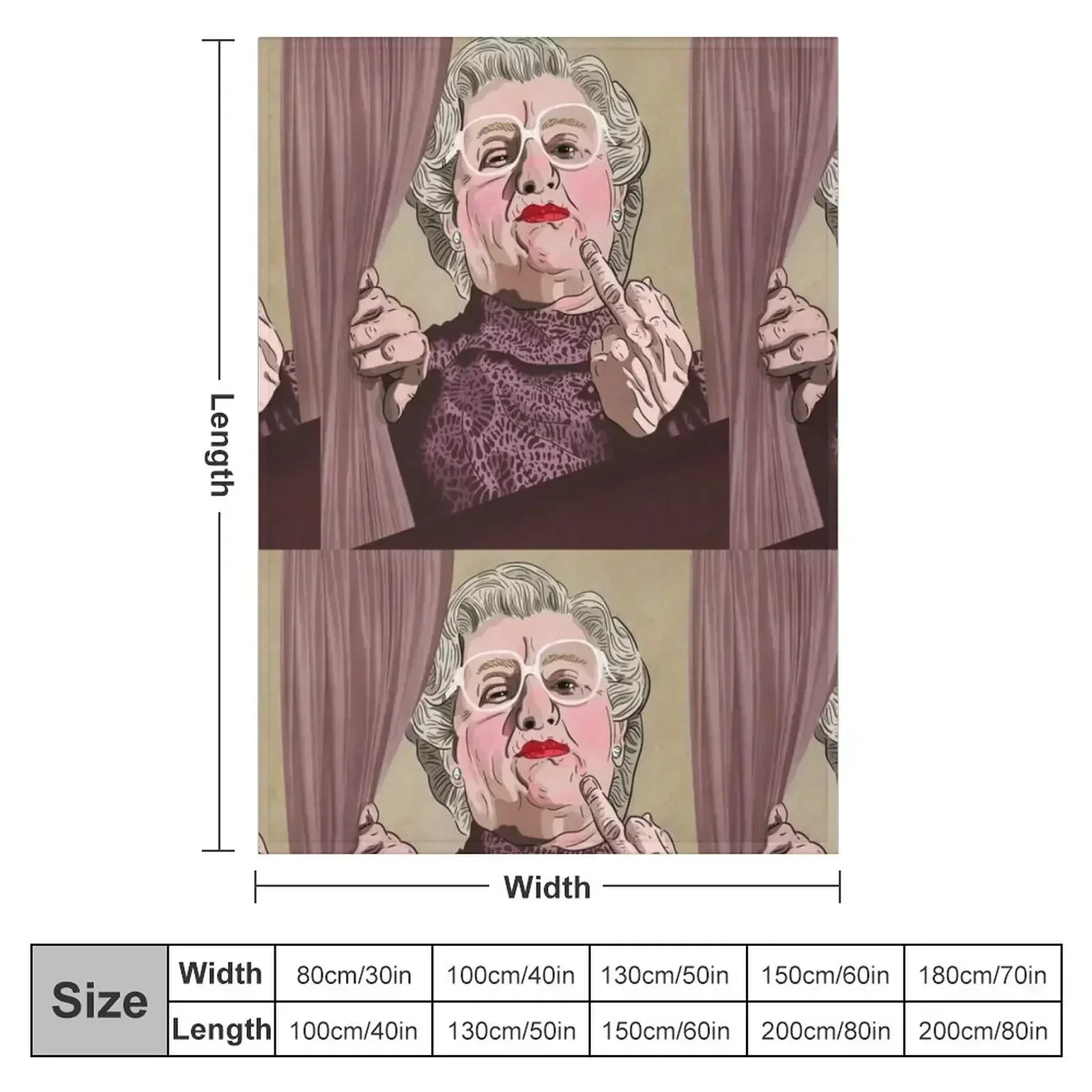 Mrs Doubtfire middle finger - Illustration - Robin Williams - Film Throw Blanket Multi-Purpose Polar Baby cosplay anime Blankets