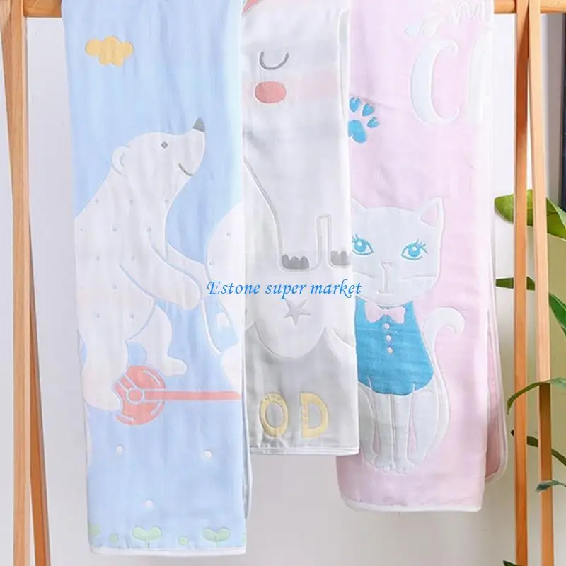 

090B Baby Muslin Bath Towel Infant Soft Cotton Receiving Blanket Newborn