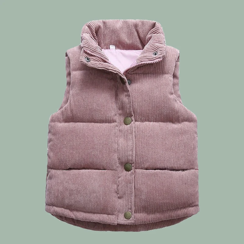 Winter Children Thicken Vests Fashion Warm Outerwear for Girls Boys Jackets Corduroy Coat Autumn Kids Cotton Jackets Cotton Vest