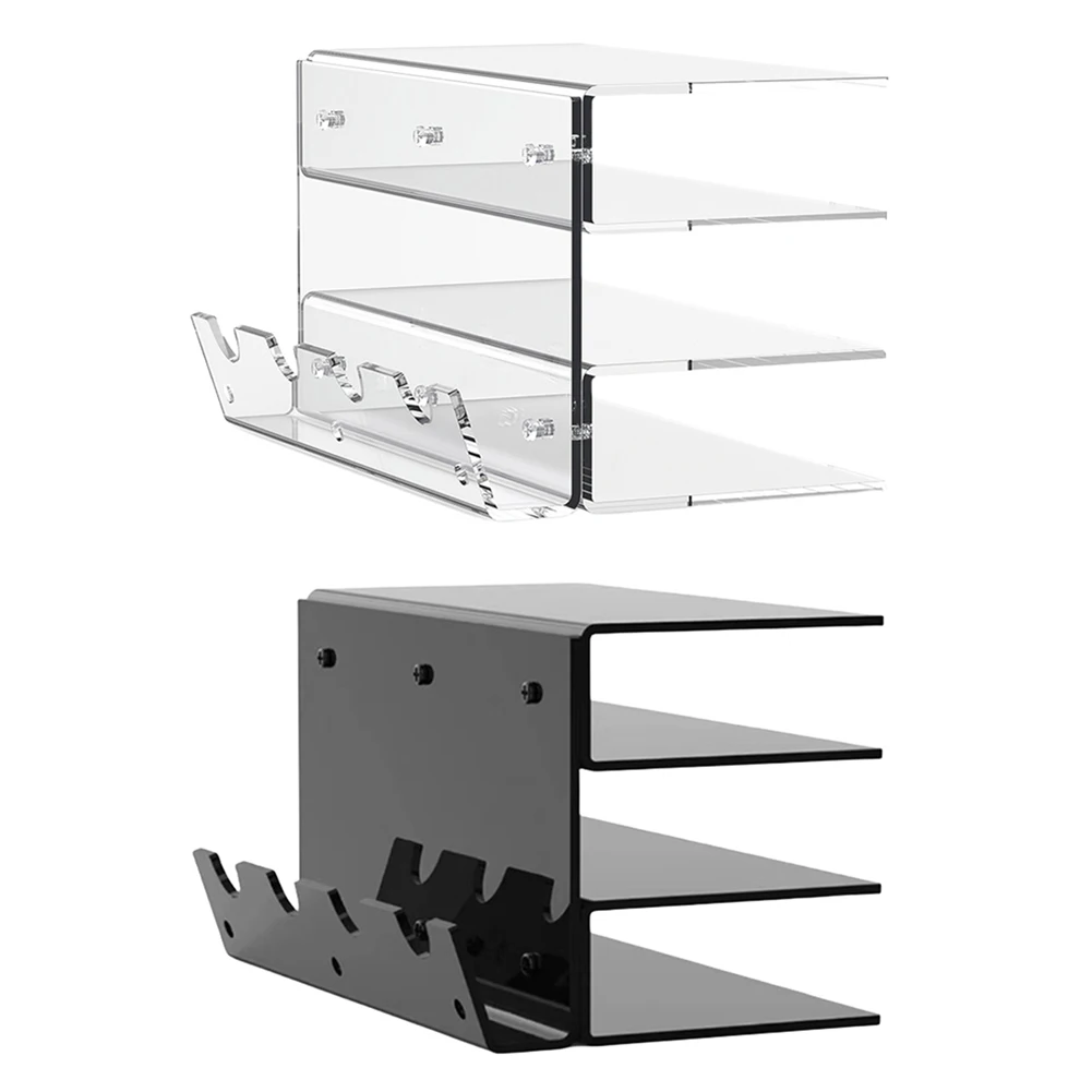 Rack de armazenamento de teclado e mouse acrílico, teclado de 3 camadas, organizador de mesa, prateleira de teclado para casa e escritório