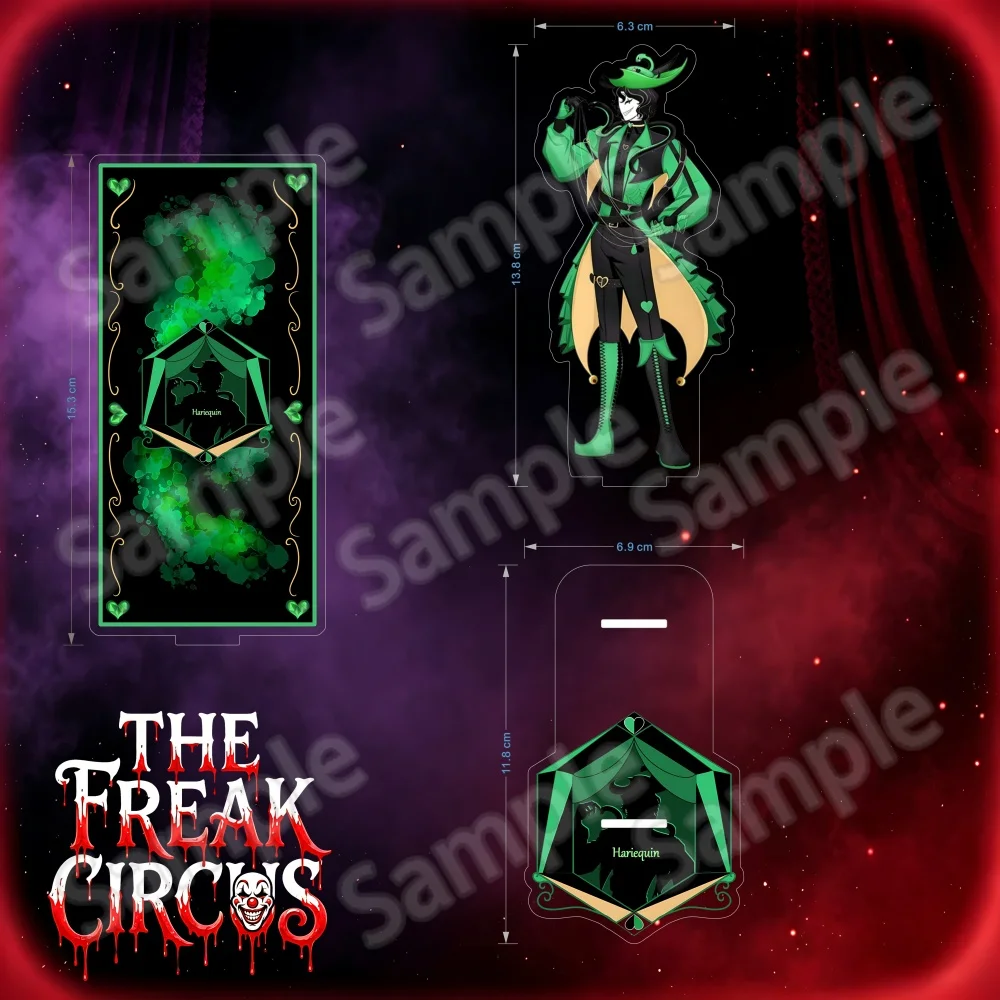 Game The Freak Circus 15cm Acrylic Stand Keychain Harlequin Pierrot Jester Peripheral Desk Decor Collection Gift