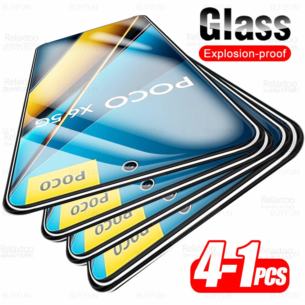 1-4Pcs Full Cover Tempered Glass For Poco X6 5G Poxo Pofo Poko X 6 Little X6Pro PocoX6 Pro PocoX6Pro Armor Screen Protector Film