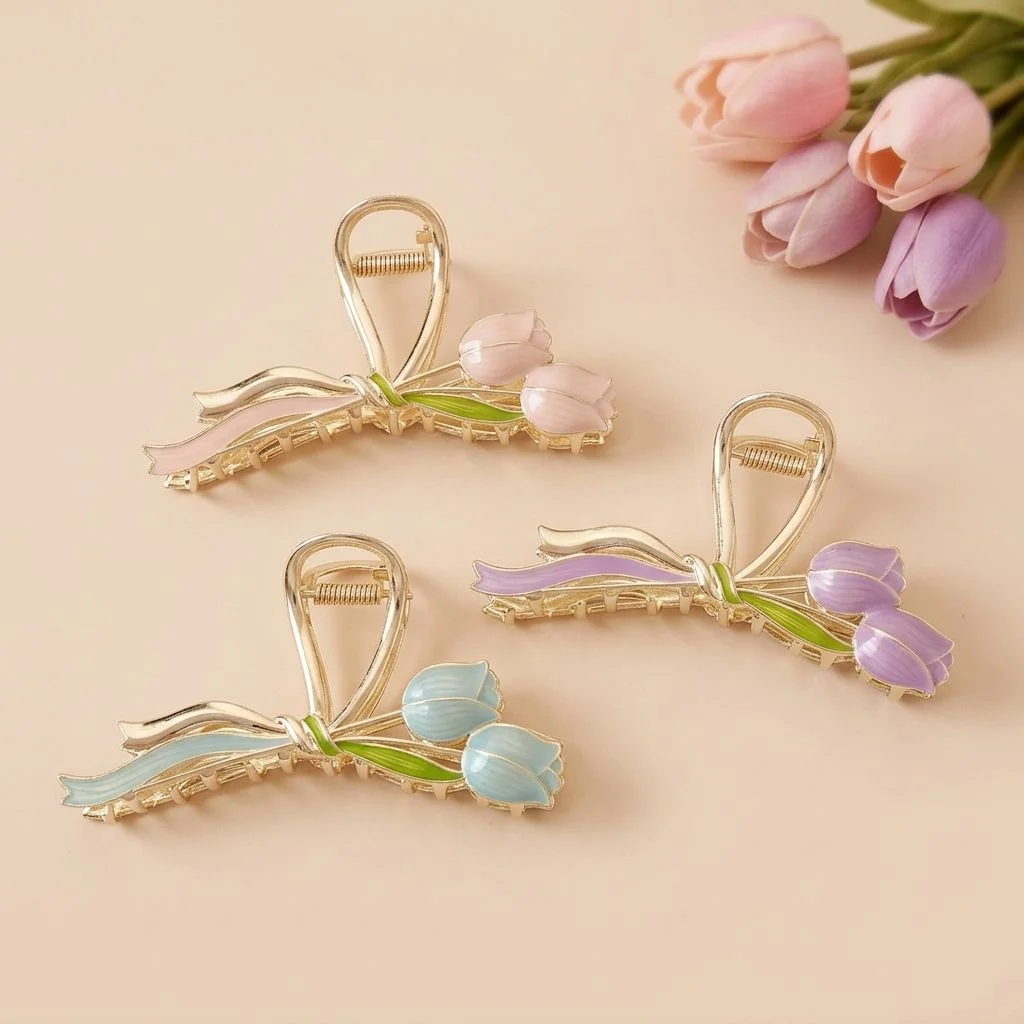 New Hot Selling Zinc Alloy Flower Hair Claw Elegant Butterfly Hairpin Simple Stylish Volume Boost Women Hair Accessories
