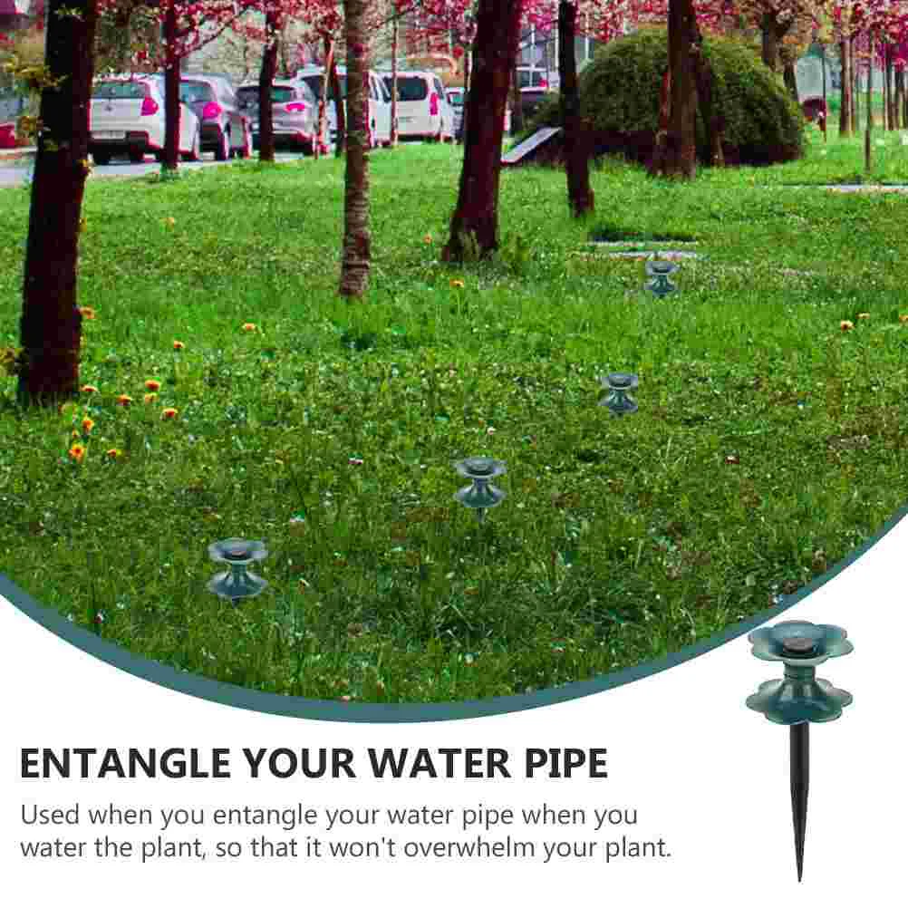 4 Pcs Tube Reel Guide Wheel Ground Insert Hose Holder Modeling Portable Long Plastic Spike Pvc Water Spikes Stabilizer