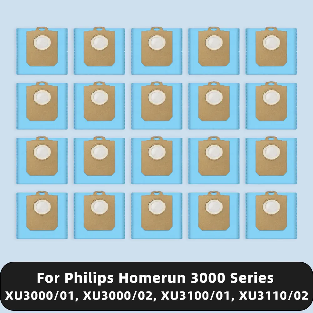 Bolsa de polvo de repuesto compatible con Philips Homerun 3000 Series XU3000/01, XU3000/02, XU3100/01, XU3110/02