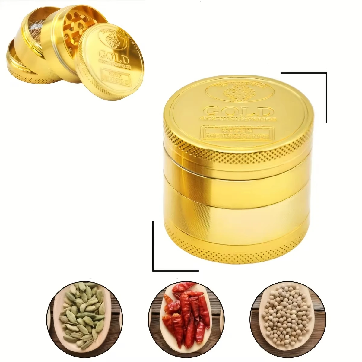 40mm 4-Layer Dry Herbal Tobacco Grinders for Smoking Zinc Alloy Grass Cutting Machine Smoke Pipe Accessories Grinders Herb Mills