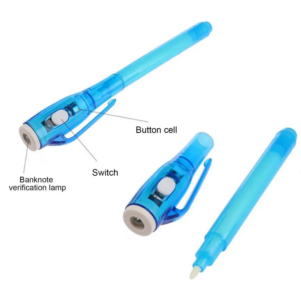Bolígrafo de tinta Invisible con luz Uv para niños, juego de rotuladores de tinta de 2 piezas para escribir con luz, ideal para fiestas y mensajes secretos