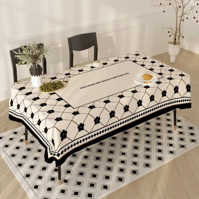 Simple and Luxurious Ins Style Tablecloth Nordic Home Waterproof and Oil Resistant Tea Table Coffee Table Mat Dustproof Cloth