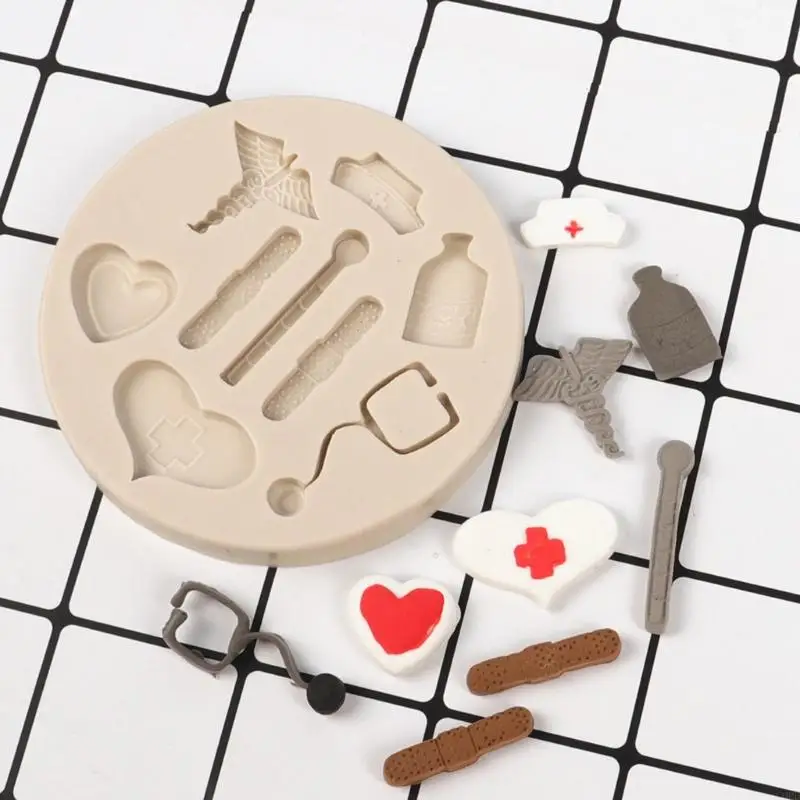 

Медсестра-медсестра тематическая медицинская бутылка для сердечного сердца лекарство от конфета силиконовая смоляная плесень