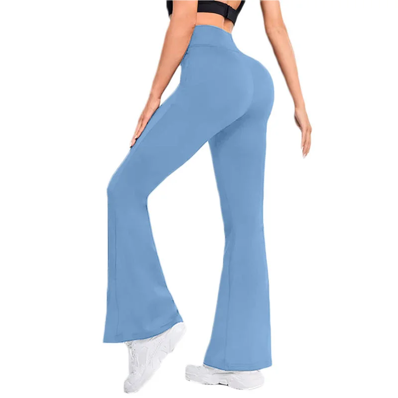 

Aiithuug Soft High Waisted Tummy Control Workout Yoga Pants Butt Lifting Flare Leggings for Women Wide Leg Flared Yoga Pants
