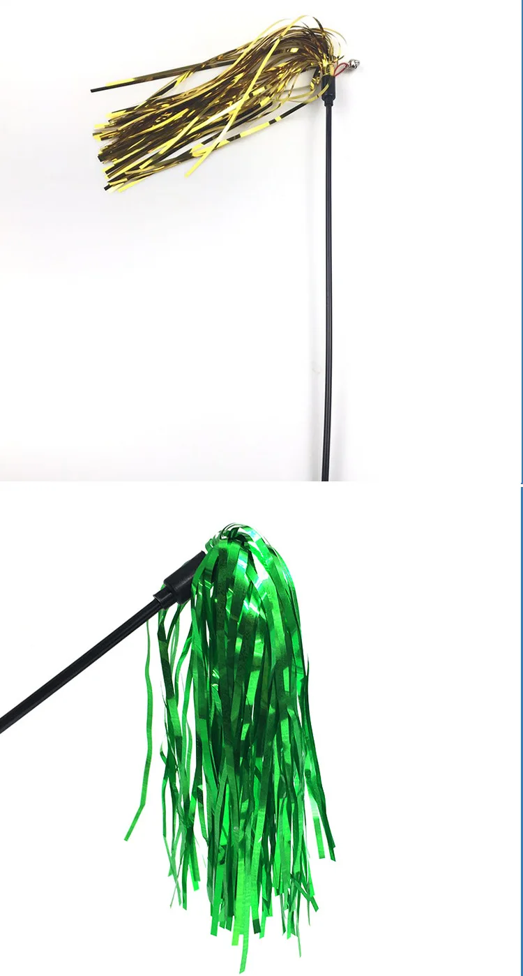Buntes Band Katzen spielzeug Zauberstab lustige Kätzchen Stange Teaser Plastiks tab für Haustier Katzen interaktives Spielzeug – Detail 8
