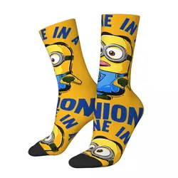 Calzino Minion a compressione pazza per uomo Vintage spregevole Me Minions Quality Pattern Crew Sock Casual