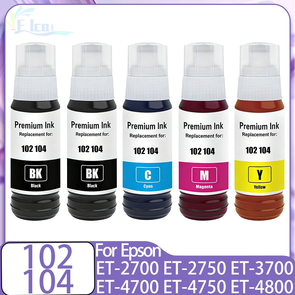 102 104 tinta para Epson T102 T104 recarga de tinta colorante para Epson ET-2700 ET-2750 ET-2751 ET-2756 2814 ET-2815 ET-2820 2810 tinta de impresora