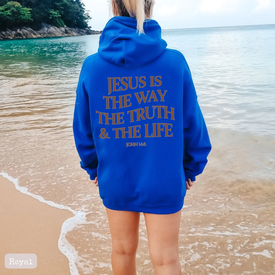 JESUS IS THE WAY THE TRUTH Winter new hooded sweatshirt for women Korean loose ins long sleeve plus velvet thick top