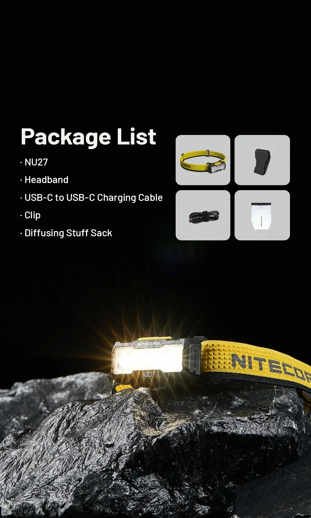 NITECORE NU27 Headlamp 600 Lm Running LED Headlight Working Head Lamp Hiking Lantern Flashlight Outdoor Waterproof Headlamp