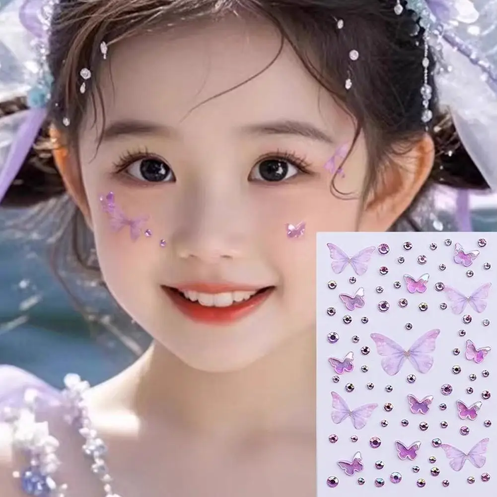 

Новинка 202, тонкая вуаль с бабочкой, детские наклейки для лица, древний стиль, краска для лица, фестиваль, праздник для девочек, принц L1A4