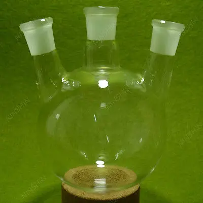 

1000ml 3 Neck Round Bottom Flask,24/40 Joint,Glass Flask,lab Glassware Lab Supplies Glassware Kit Transparent Chemistry