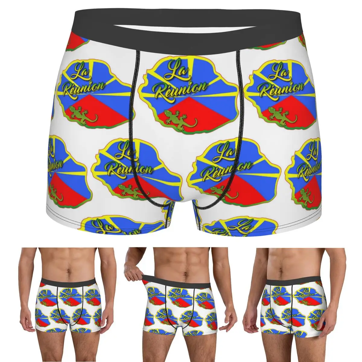 Boxer Underpants Shorts Reunion Island 974 Panties Male Soft Underwear for Homme Man Boyfriend Gift