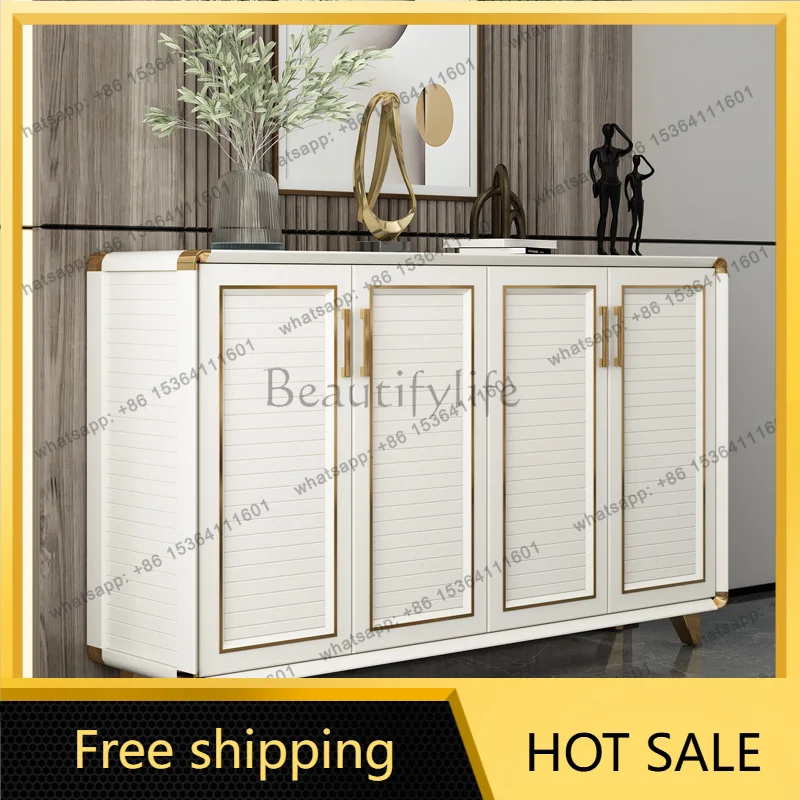 YJ Household door porch cabinet waterproof and sunscreen outdoor balcony large-capacity storage cabinet