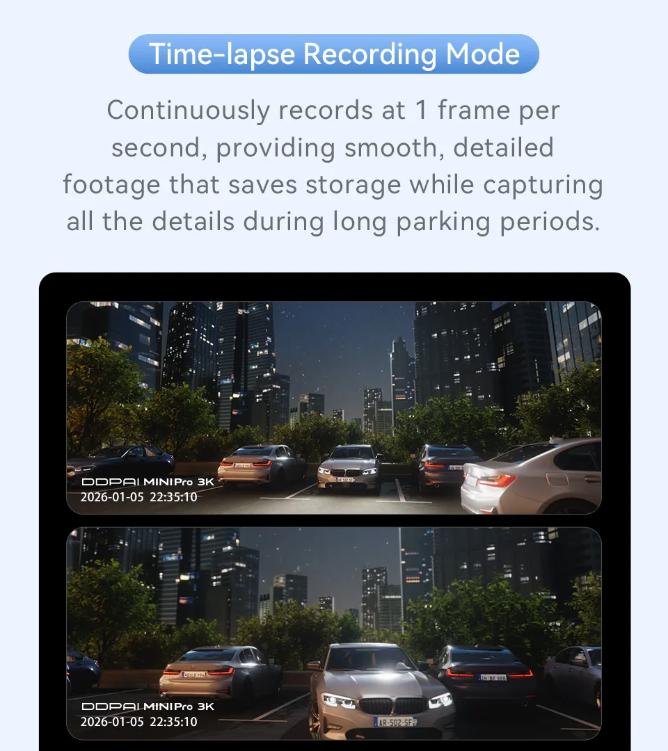 dashcam für auto dashcam dashcam 4k deutsch DDPAI MINI Pro 3K Dashcam 1620P HDR 143 Grad Weitwinkel Nachtsicht WDR Sprachsteuerung 24-Stunden-Parküberwachung WiFi Auto-DVR motorrad kamera rückfahrkamera kabellos – Detail 14