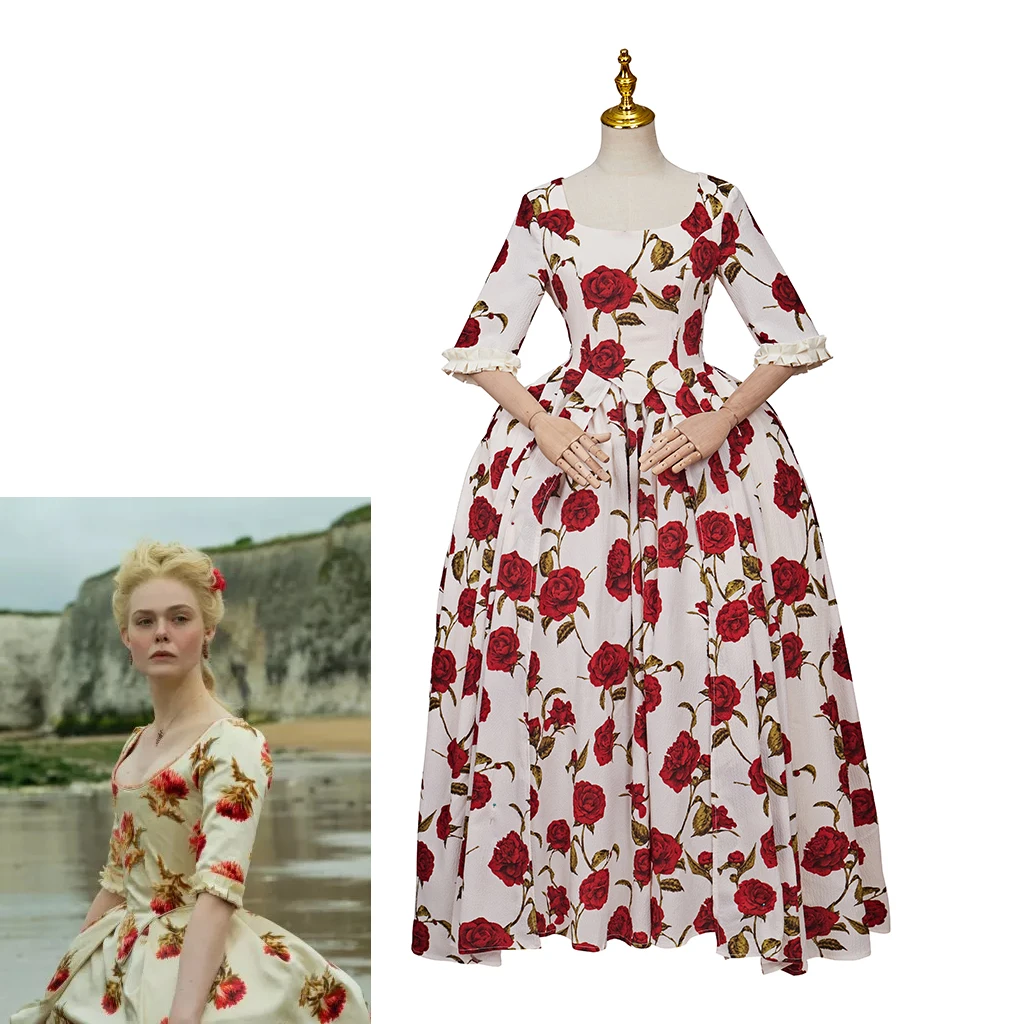 

The Great 3 Catherine Cosplay Costume Women Rococo Marie Antoinette Ball Gown Vintage Floral Dress Renaissance Colonial Dress