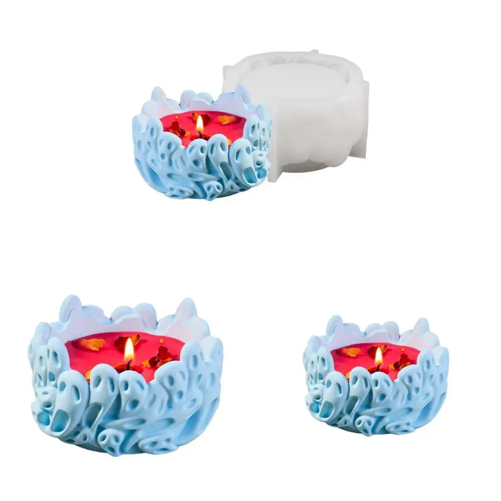 

Multifuntional Base Molds Crafting Moulds Skull Candlestick Molds Silicone Bracket Molds for Candle