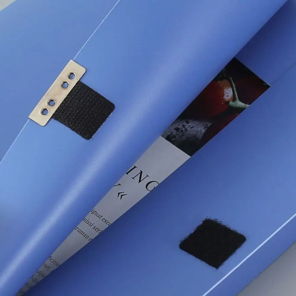 Carpeta de archivos A4 engrosada, caja de almacenamiento de papel negro y azul a prueba de polvo, de plástico PP para escritorio, División de