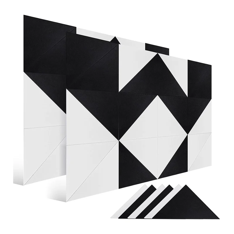 Acoustic Panels, 24 Pack Soundproof Wall Panels,Self-Adhesive Sound Absorbing, Triangle Sound Proof Panels-AT20