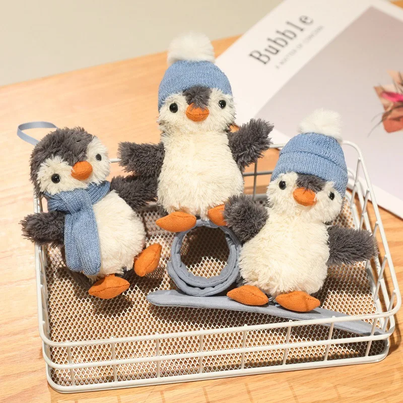 Stuffed Animals Plush Christmas Skateboard Penguin Doll Doll Girl Heart Super Cute Keychain Soft Kawaii Exquisite Gift To Friend