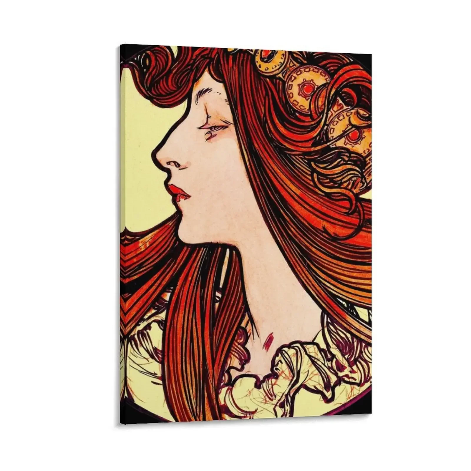

Art Nouveau Stained glass window by Alphonse Maria Mucha,Vintage Theater Poster,alfons mucha,mucha alphonse art, Canvas Painting