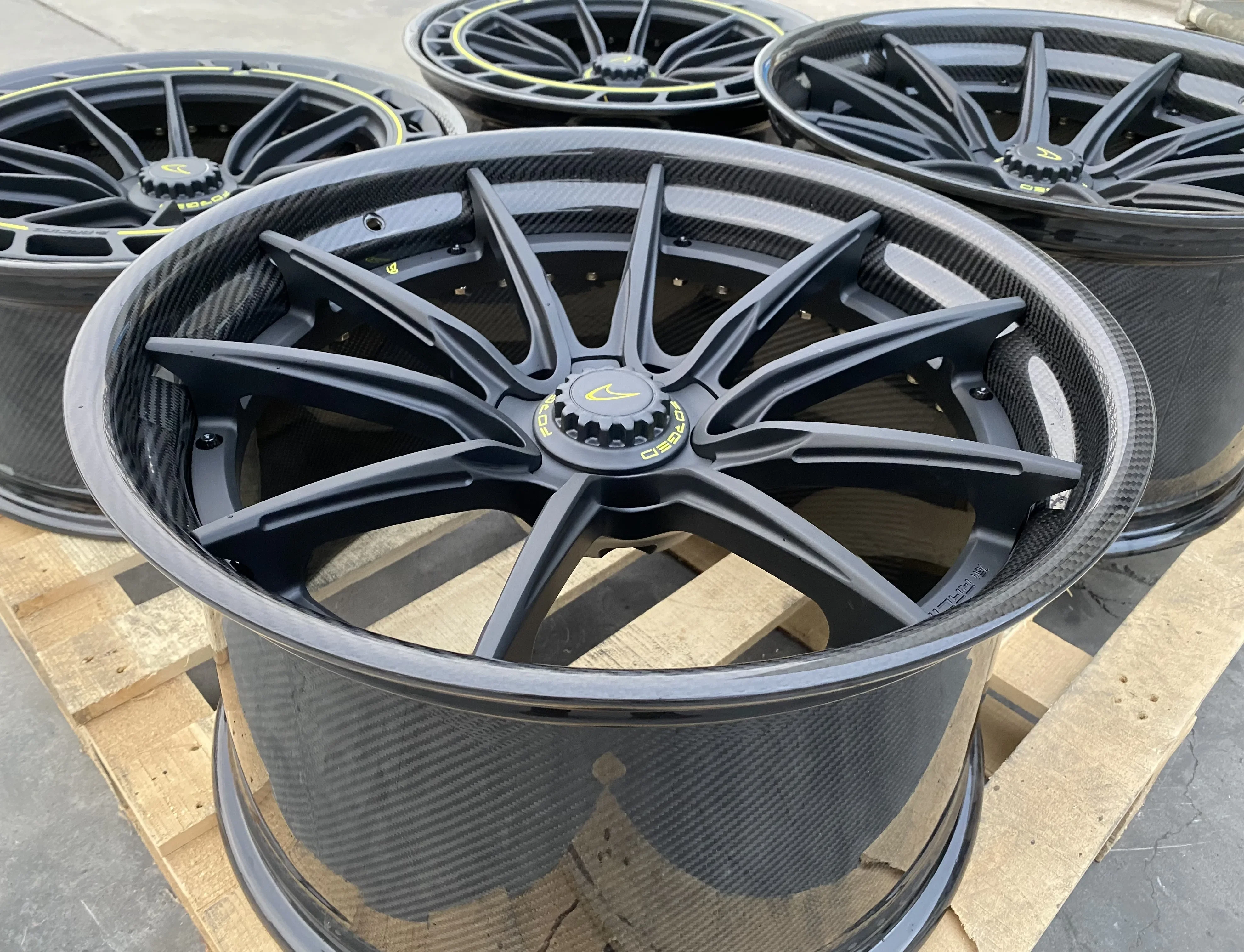 GVICHN 2 piece carbon fiber barrel forged wheels 16 17 18 19 20 21 22 23 24 inch 5x112 5x114.3 5x120 aluminum alloy rims