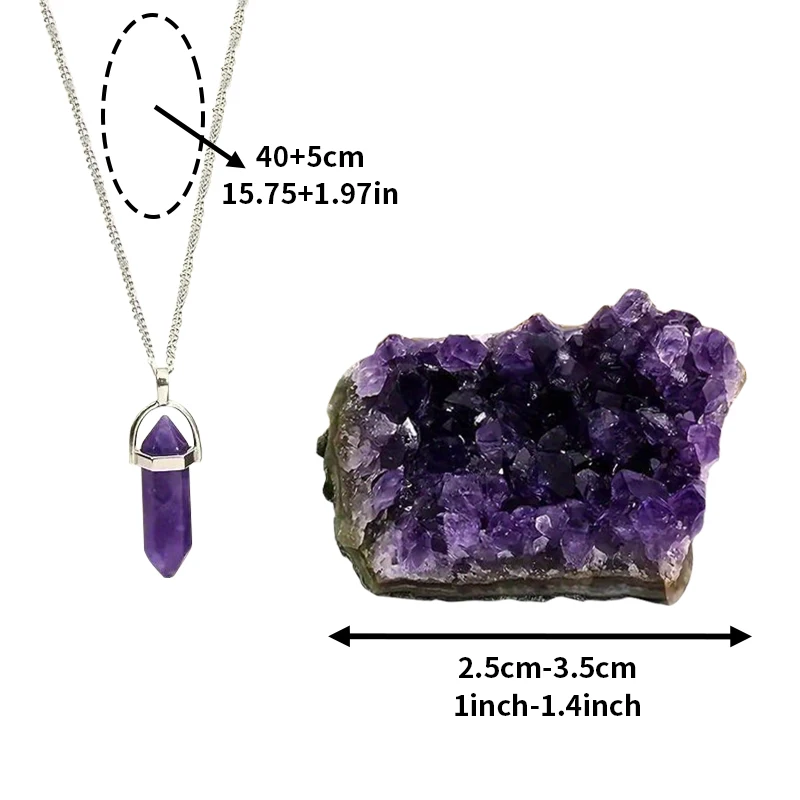 طقم مكون من قطعتين من حجر الجمشت الطبيعي - يخفف من القلق ويجلب الثروة، هدية مثالية للعائلة والأصدقاء