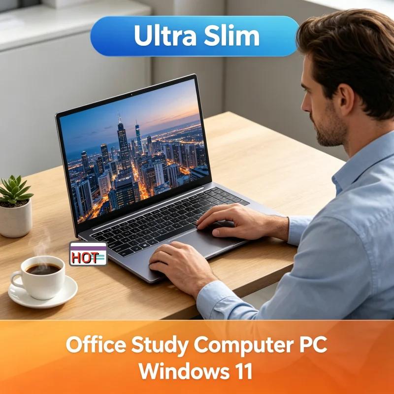Новый ультратонкий ноутбук 2026 года, 14,1 дюйма, Intel N95, Windows 11, DDR4 16 ГБ/32 ГБ ОЗУ, SSD 2 ТБ, тонкий бизнес-ноутбук для студентов